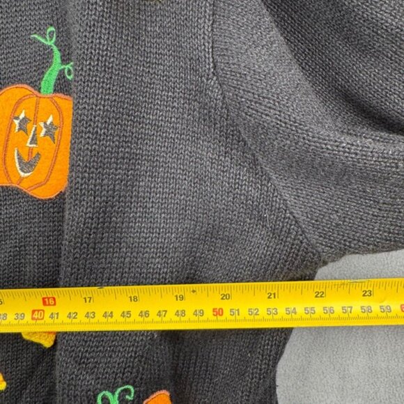 The Quacker Factory Halloween Pumpkin Candy Corn Cardigan Sweater 2X - Picture 4 of 5